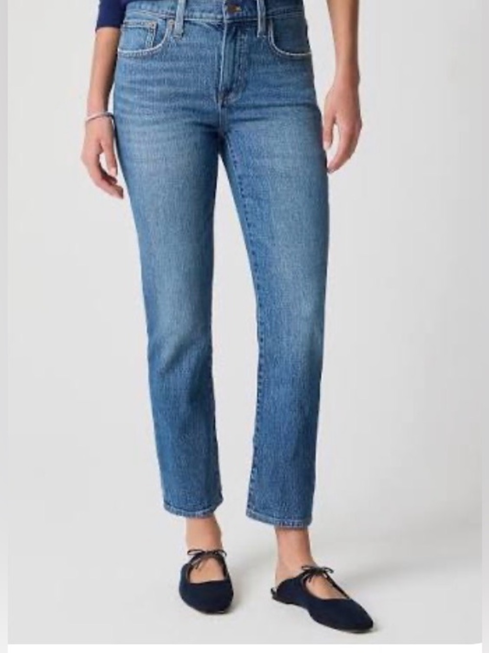 Crew Slim Boyfriend Jeans 27 Petite Medium Wash Relaxed Denim
